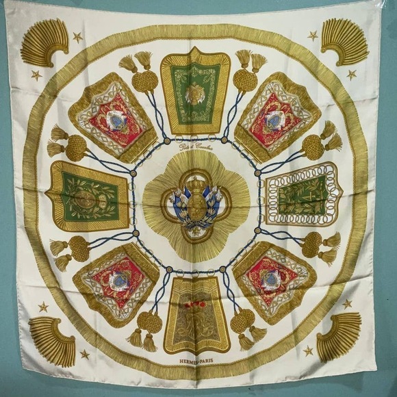 HERMES Carre 90 100% Silk Square Scarf POSTE ET CAVALERIE - Picture 1 of 16